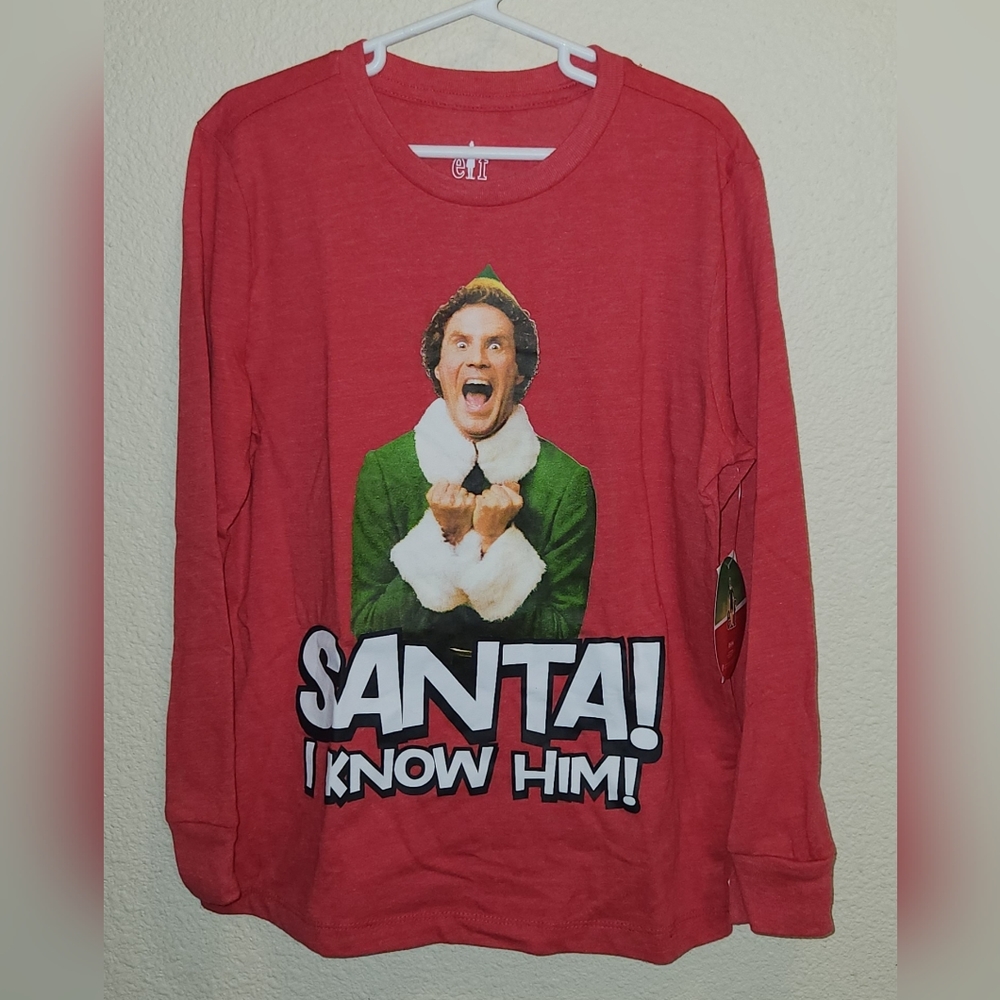 Elf "SANTA! I KNOW HIM" Long Sleeve T-Shirt
